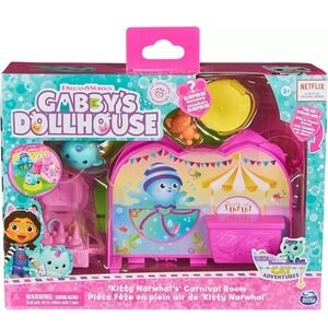 Gabby's Dollhouse Kitty Narwhal's Carnival Room W/Toy Figure Surprise Toys NEW!